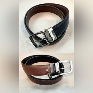 Brighton Jefferson Men’s Reversible Leather Belt Black/Brown  ~New~